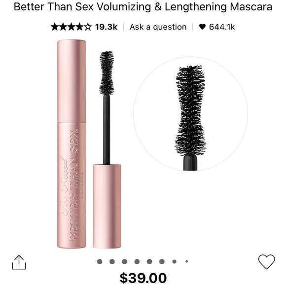 Too Faced Better Than Sex Volumizing & Lengthening Mascara 8ml - Picture 2 of 8